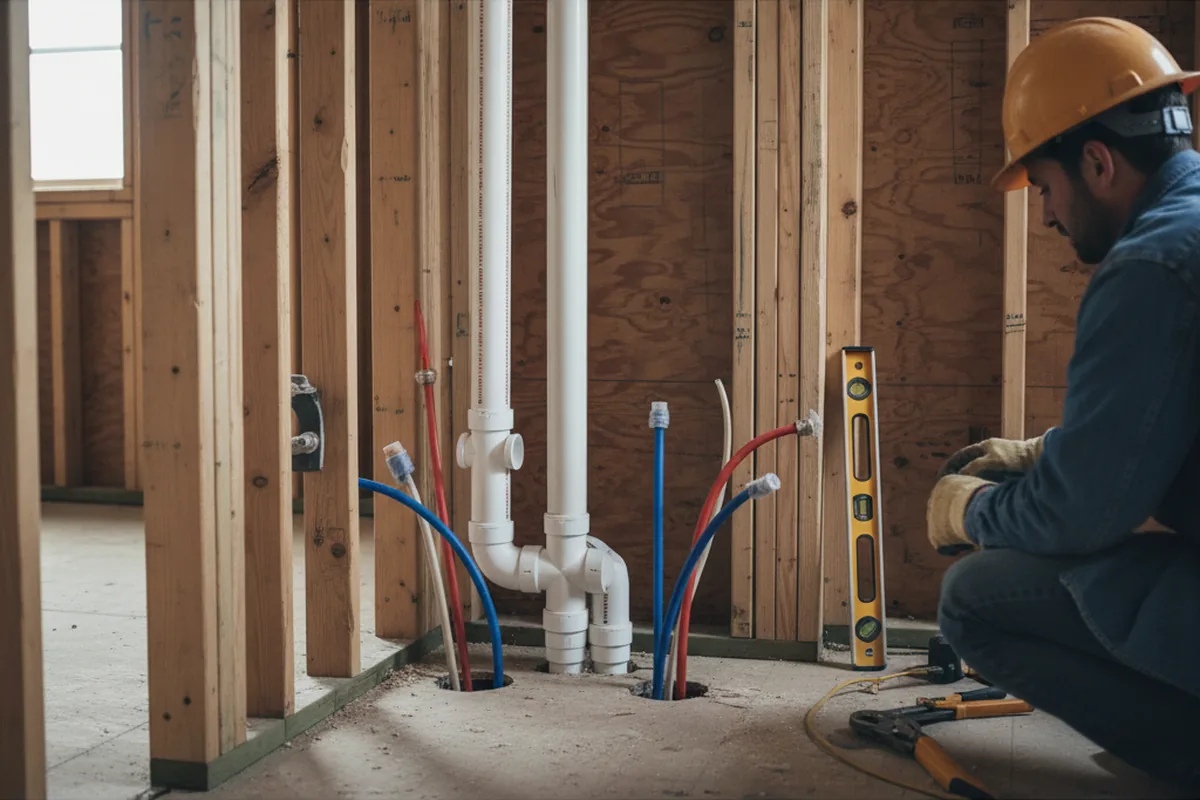 Drain and supply rough-in during Toilet Repair and Installation in Williamsport